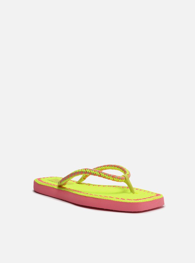 Chinelo de Dedo Amarelo Square Crochê Brizza