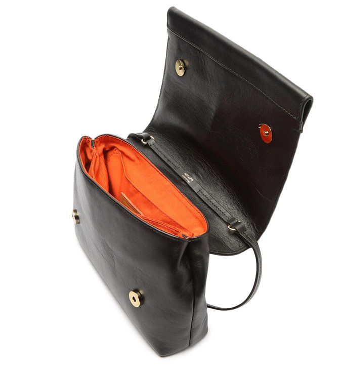 Bolsa Tiracolo Preta Couro Rebeca Média