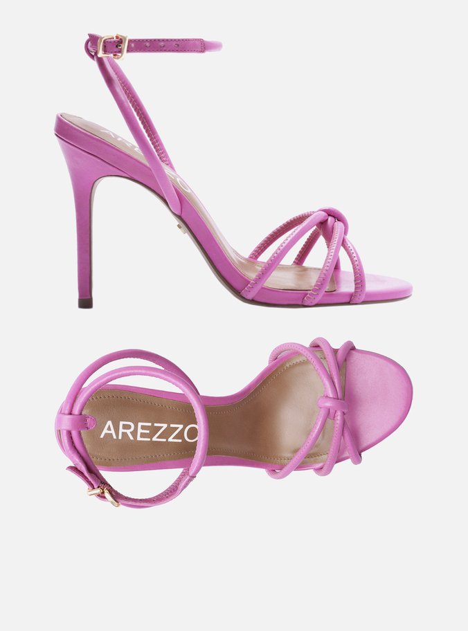 Sandália Rosa Salto Fino Custom Anklet