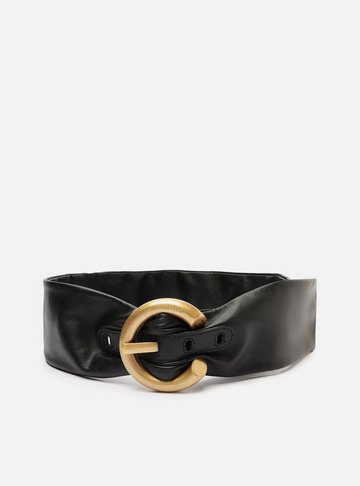 Cinto Preto Couro Soft Fivela Redonda