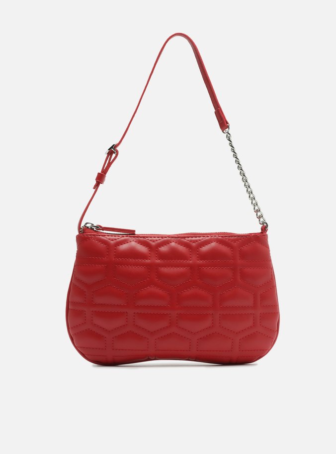 Bolsa Tiracolo Vermelha Matelassê Pequena Corrente