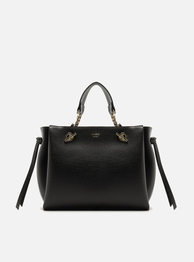 Bolsa Tote Preta Média Alças Correntes