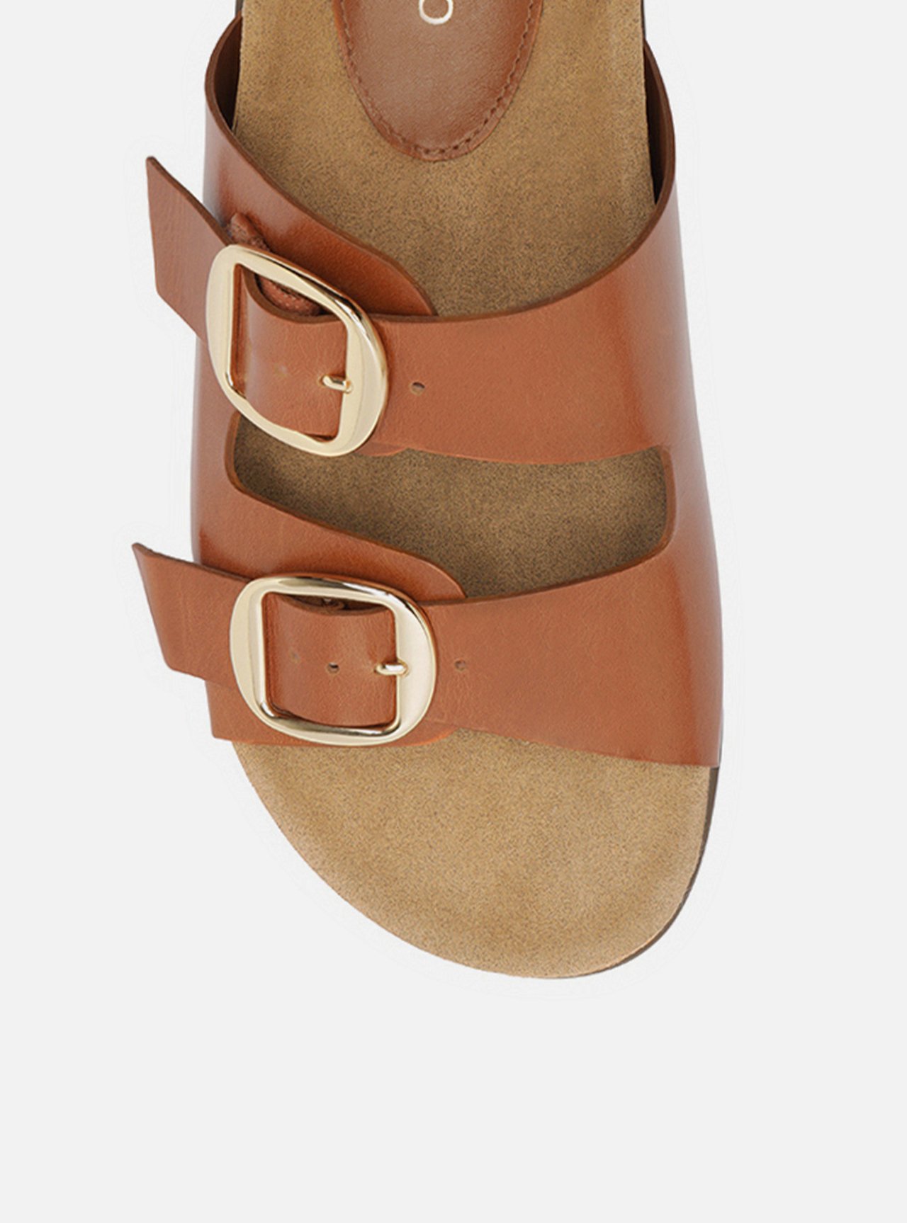 Sandália Papete Marrom Couro Flatform Metais — foto 5