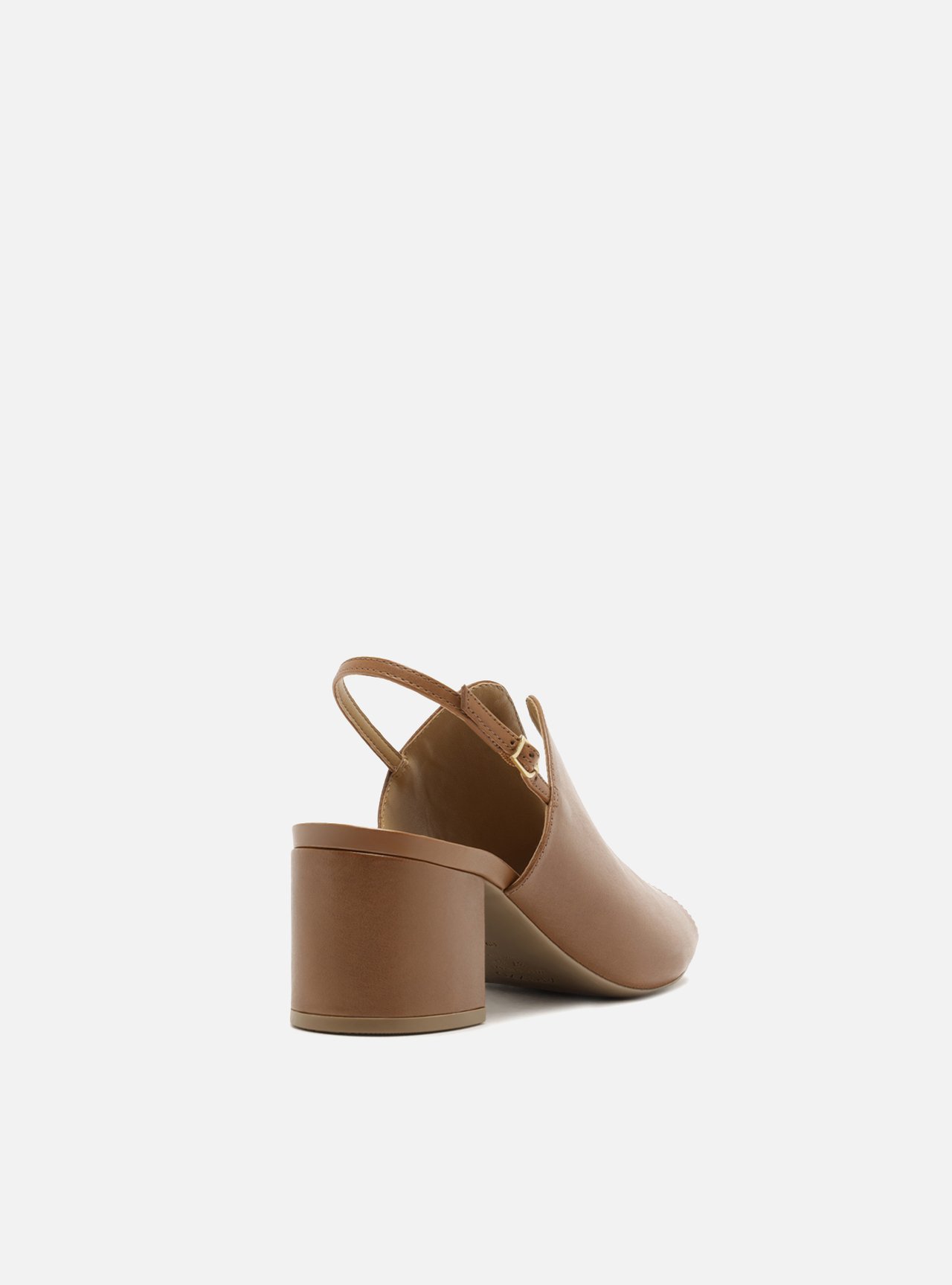 Sandália Marrom Salto Bloco Slingback — foto 3