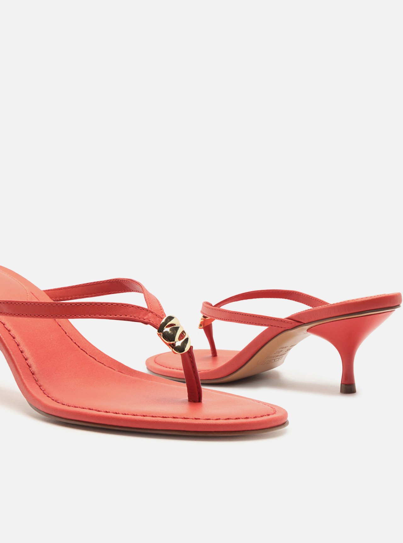 Tamanco Coral Salto Kitten Flip Flop Metal — foto 4