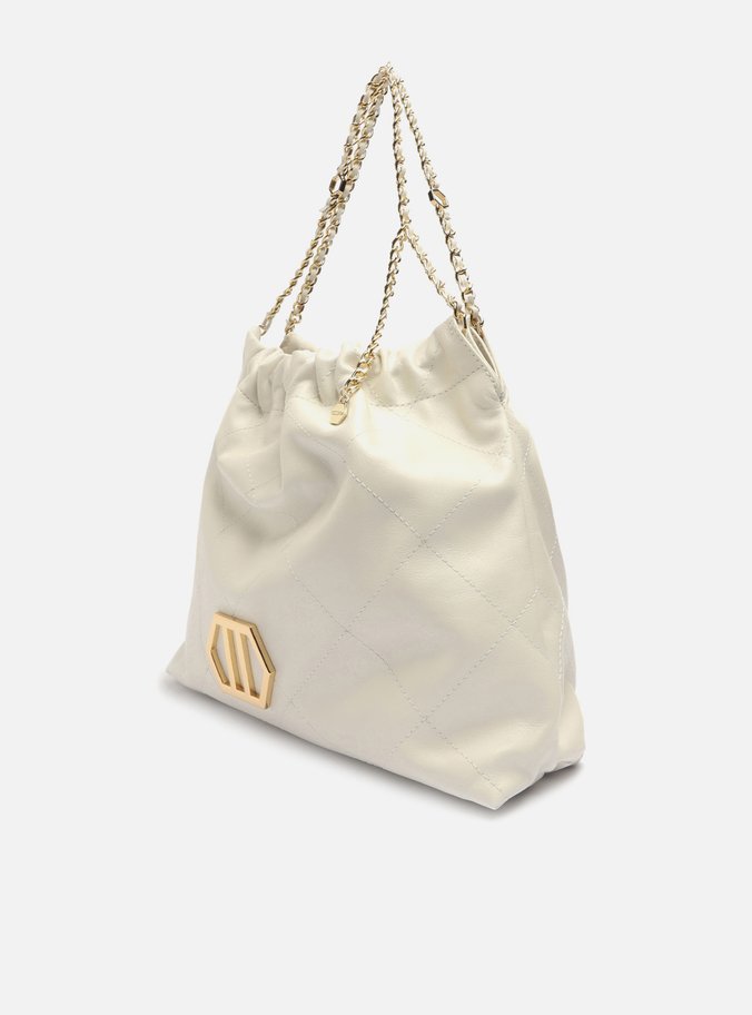 Bolsa Hobo Branca Couro Esther Grande