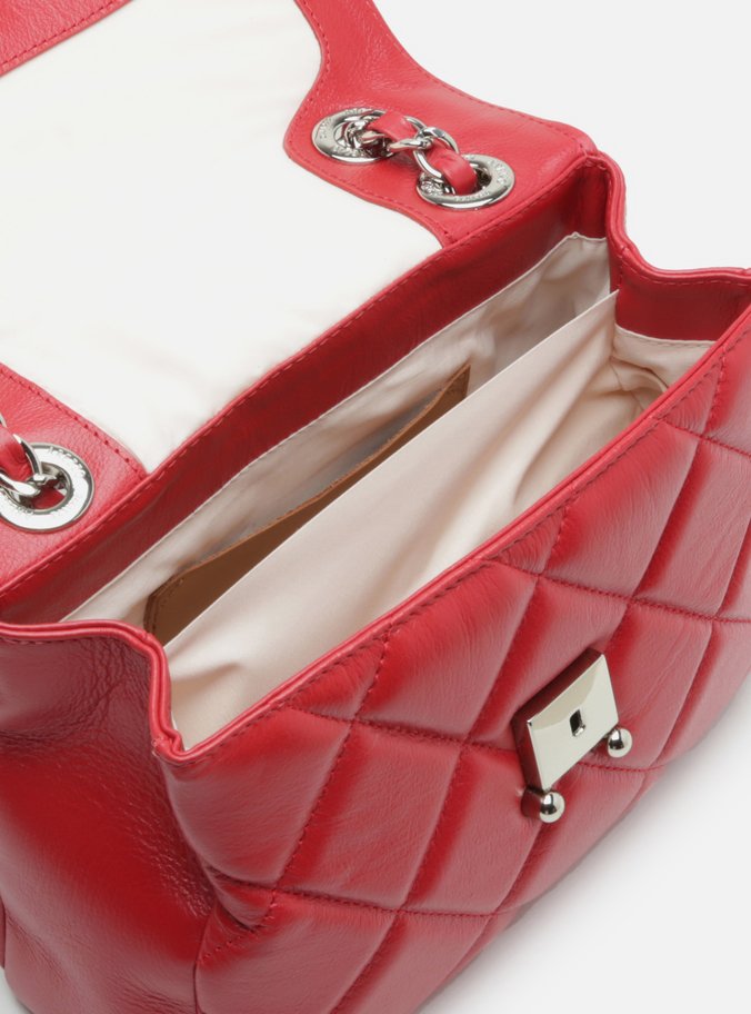 Bolsa Tiracolo Vermelha Couro Mizz Média
