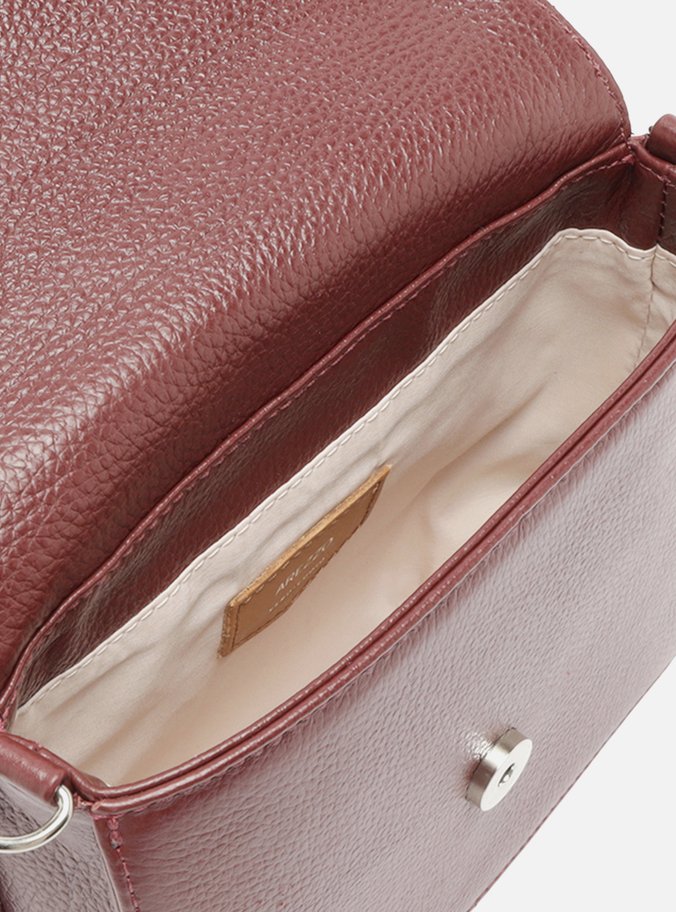 Bolsa Tiracolo Vermelha Couro Pequena Quadrada