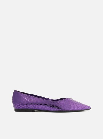 Sapatilha Roxa Snake Metal Bico Fino