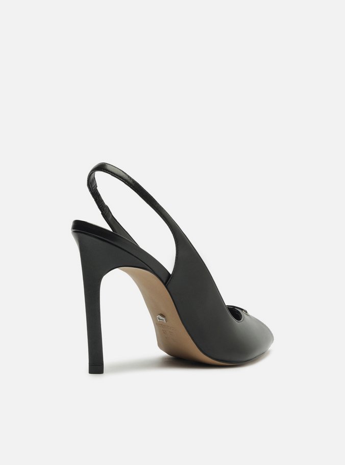 Sandália Preta Salto Alto Slingback