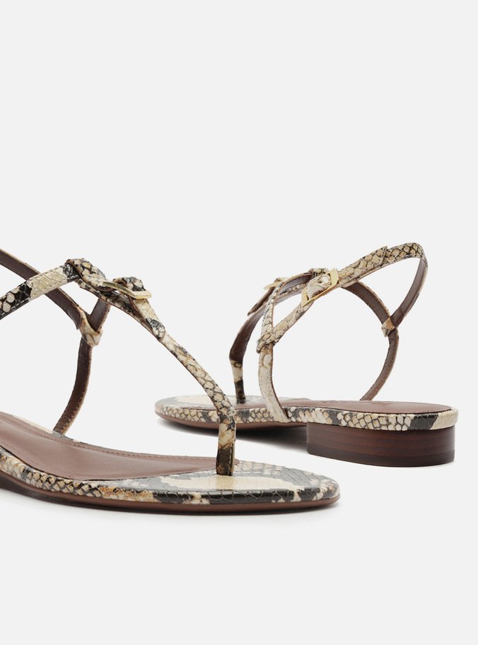 Sandália Animal Print Slim Fivela