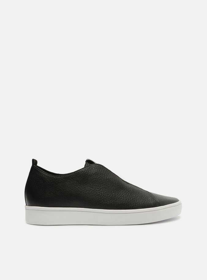 Tênis Slip On Preto Couro Tag