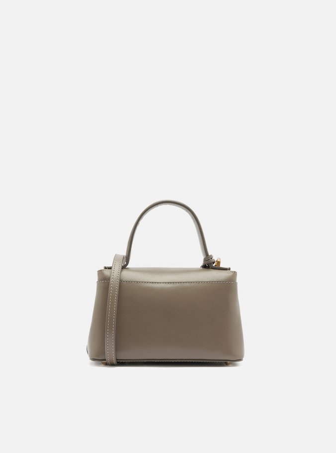 Tiracolo Cinza Couro Pequena Bag Charm Victória
