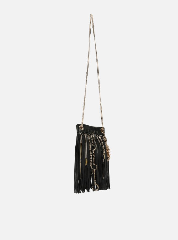 Bolsa Tiracolo Preta Couro Pequena TIG