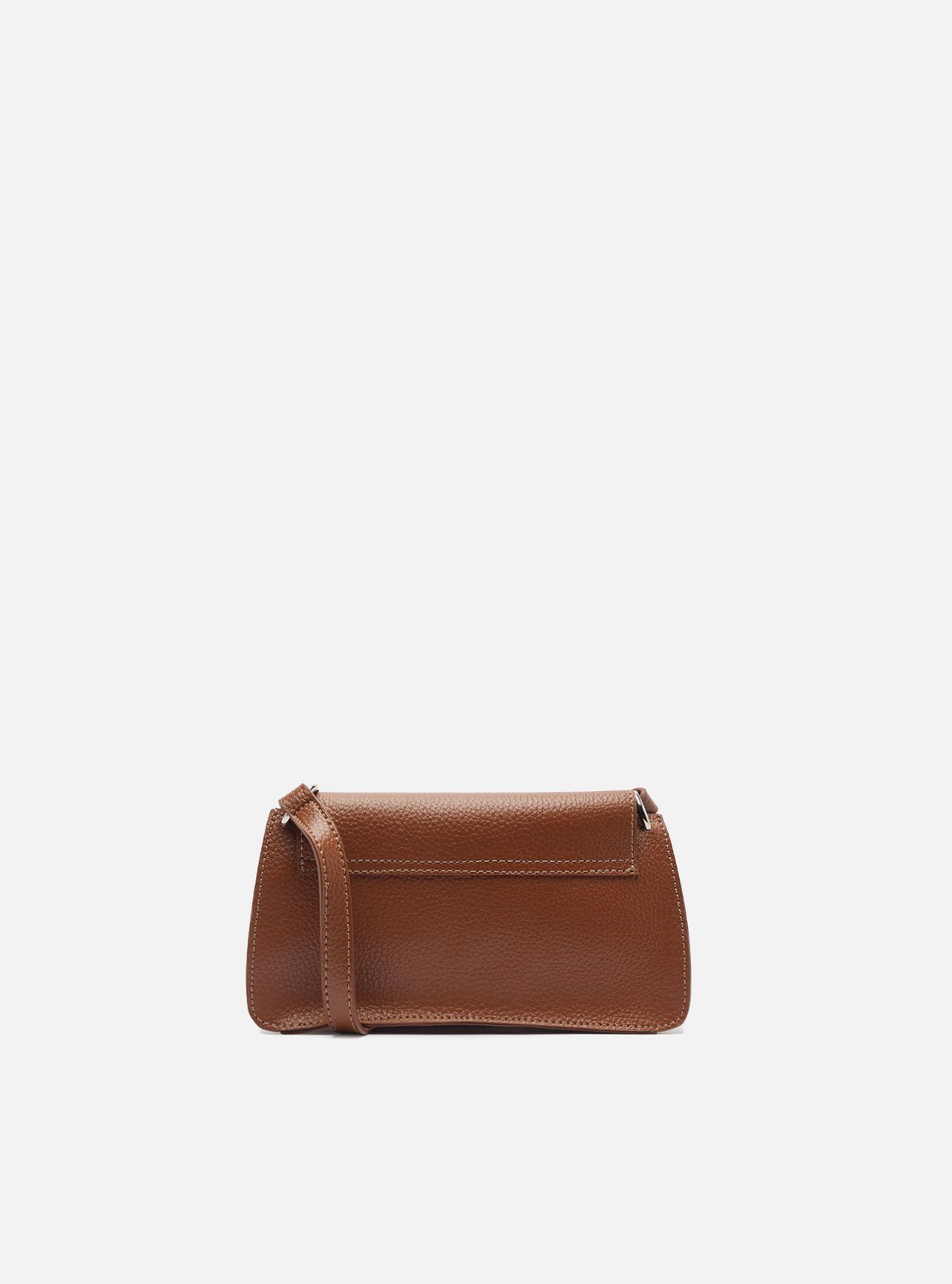 Bolsa Tiracolo Marrom Média Granulada Metais — foto 3