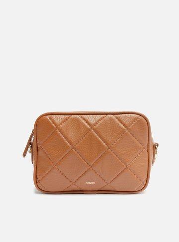 Bolsa Tiracolo Marrom Couro Matelassê Pequena