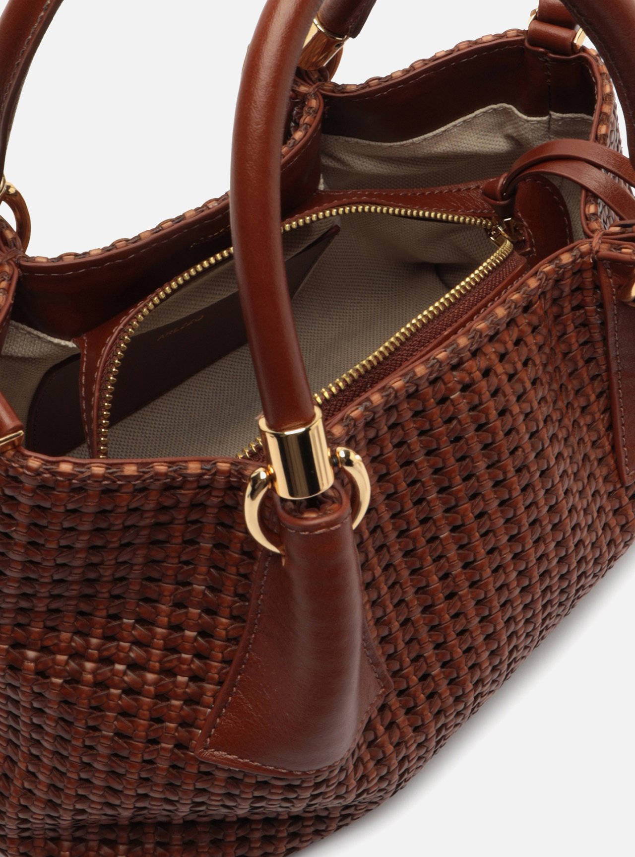 Bolsa Tote Marrom Couro Média Tressê — foto 4
