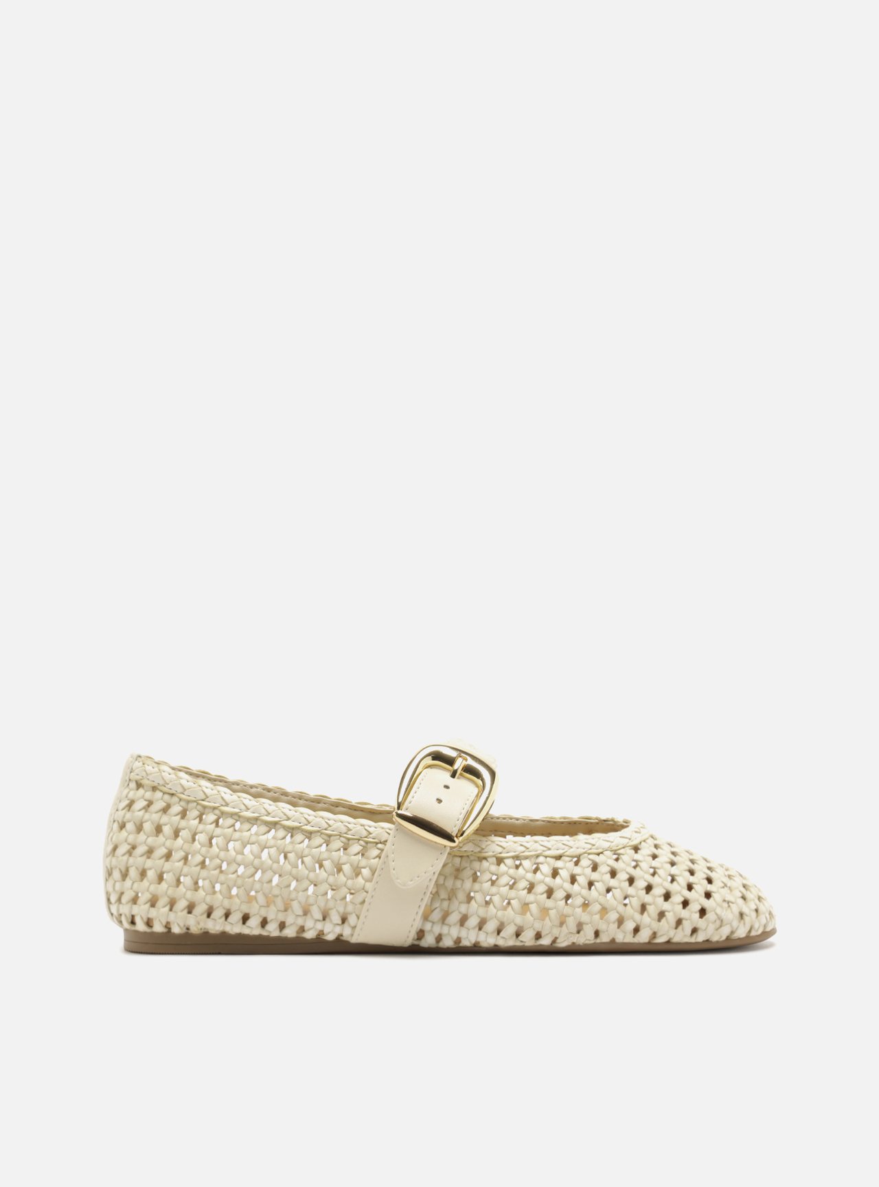 Sapatilha Off-White Tramada Fivela Dourada — foto 1