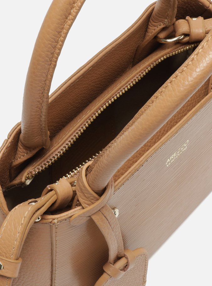Bolsa Tote Marrom Couro Bella Pequena