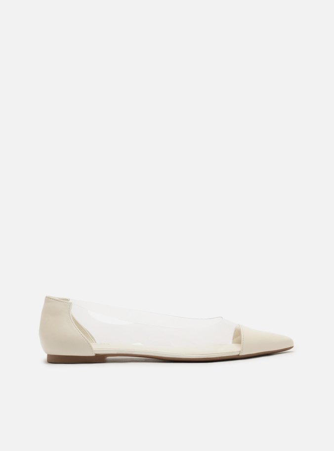 Sapatilha Transparente Branca Bico Fino