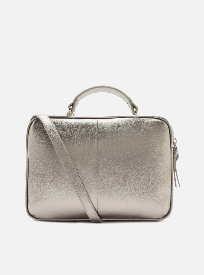 Bolsa Tiracolo Prata Couro Francine Média
