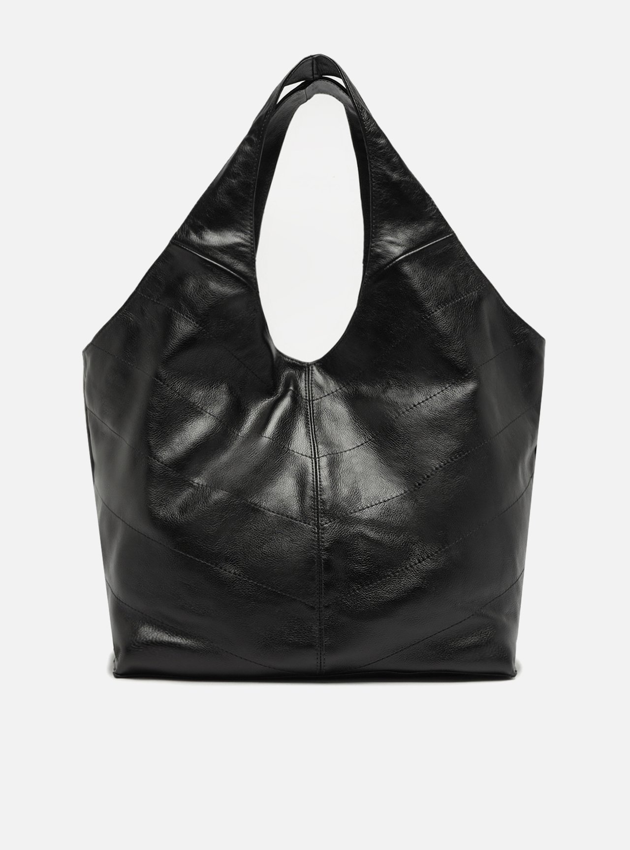 Bolsa Hobo Preta Couro Grande Barbicacho — foto 3