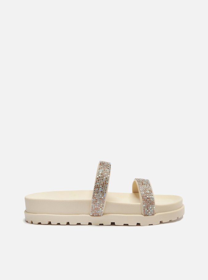 Sandália Rasteira Off-White Tratorada Strass Brizza
