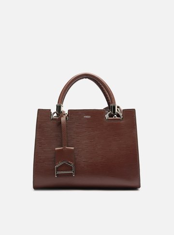 Bolsa Tote Marrom Couro Abraccio Média