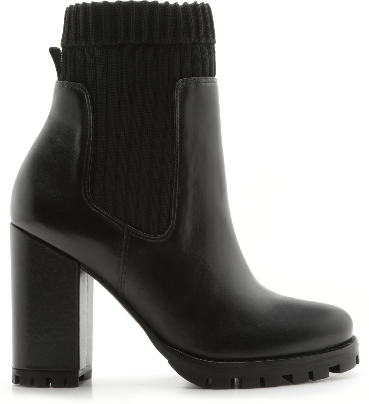 Bota salto tratorado preta hot sale