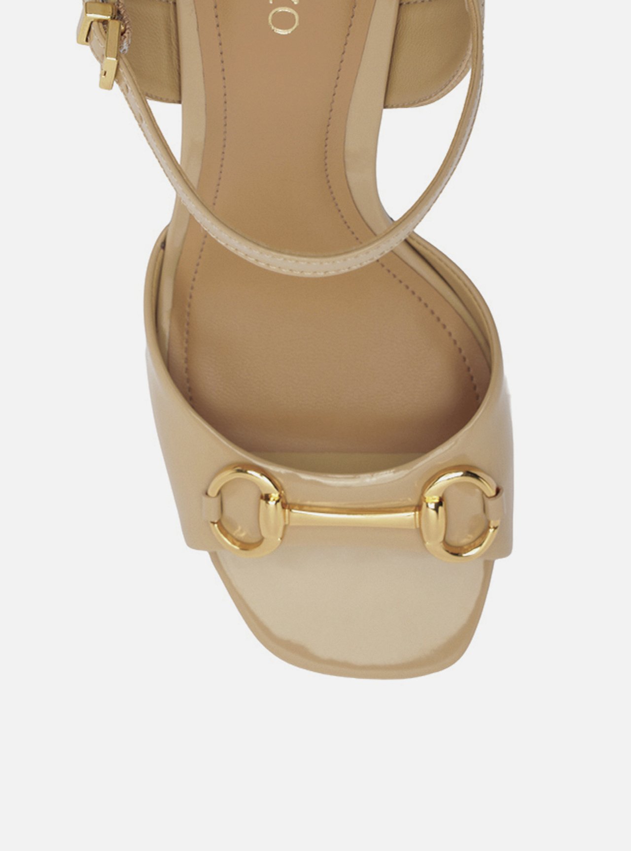 Sandália Nude Verniz Salto Bloco Slingback Bridão — foto 5