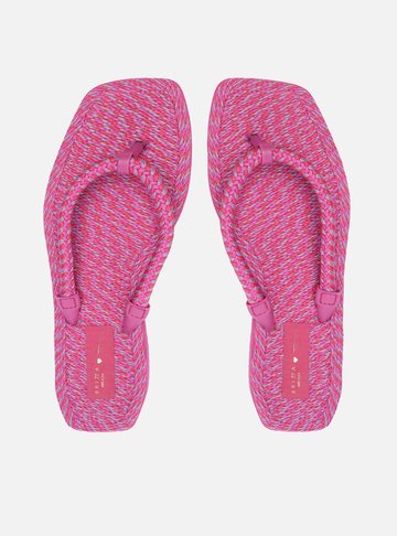 Arezzo — Chinelo de Dedo Roxo Square Crochê Brizza Brizza Triya