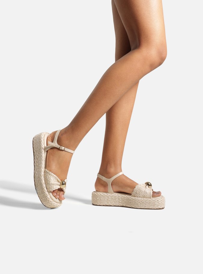 Sandália Off White Flatform Tramado Esfera