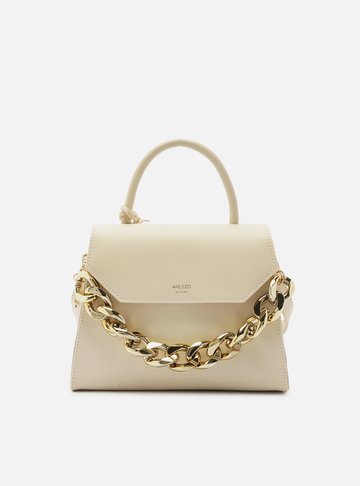 Bolsa Satchel Off-White Iara Média Bege