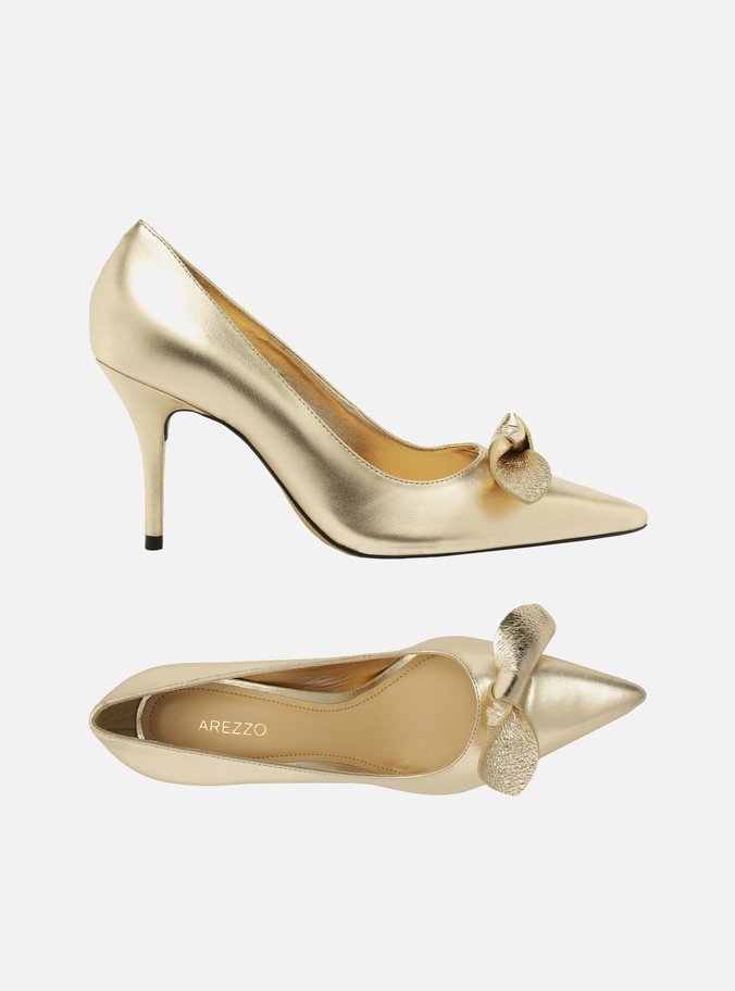 Scarpin Dourado Salto Fino