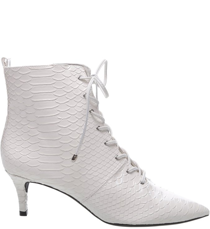 Bota Cano Curto Bico Fino Bianco