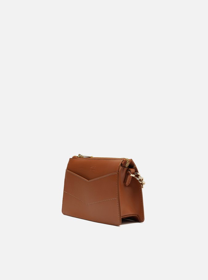 Bolsa Tiracolo Marrom Pequena Costuras