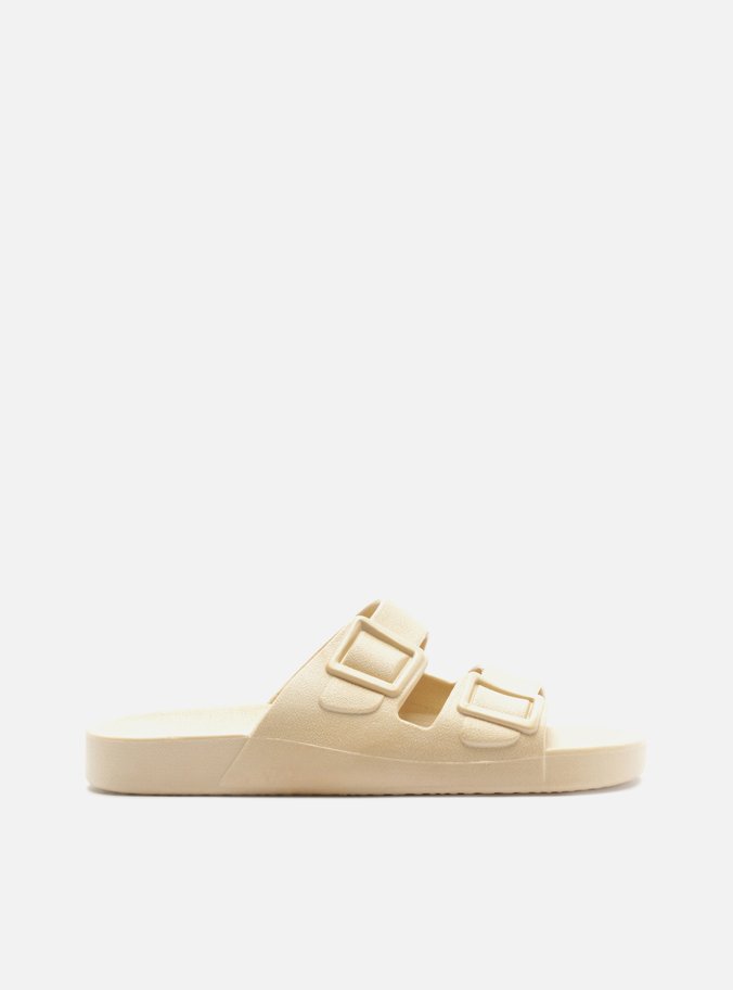 Sandália Papete Off White Plataforma Fivela Brizza