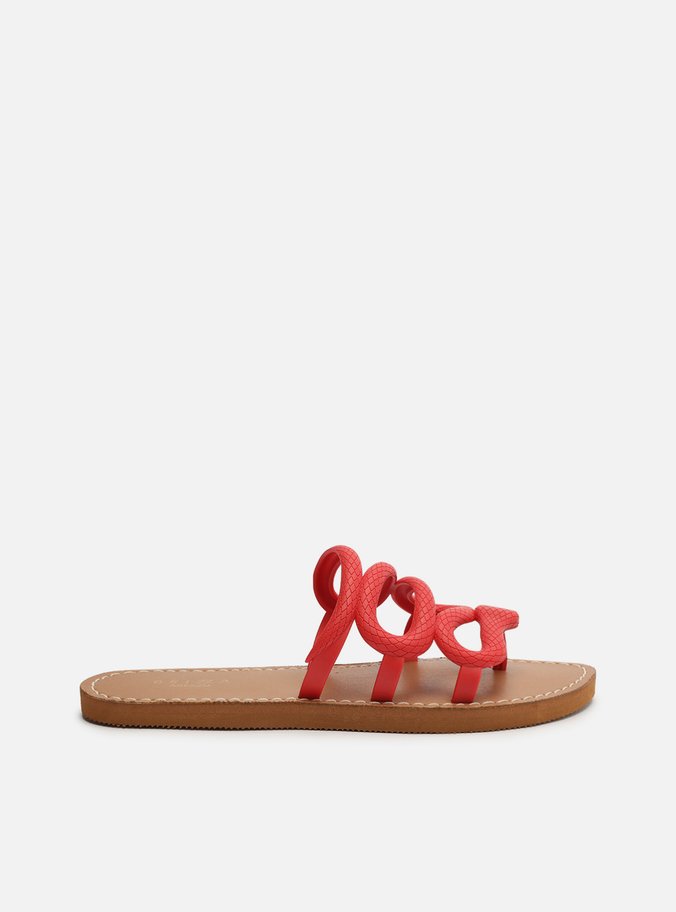 Rasteira Multicolorida Bico Redondo Snake Nancy