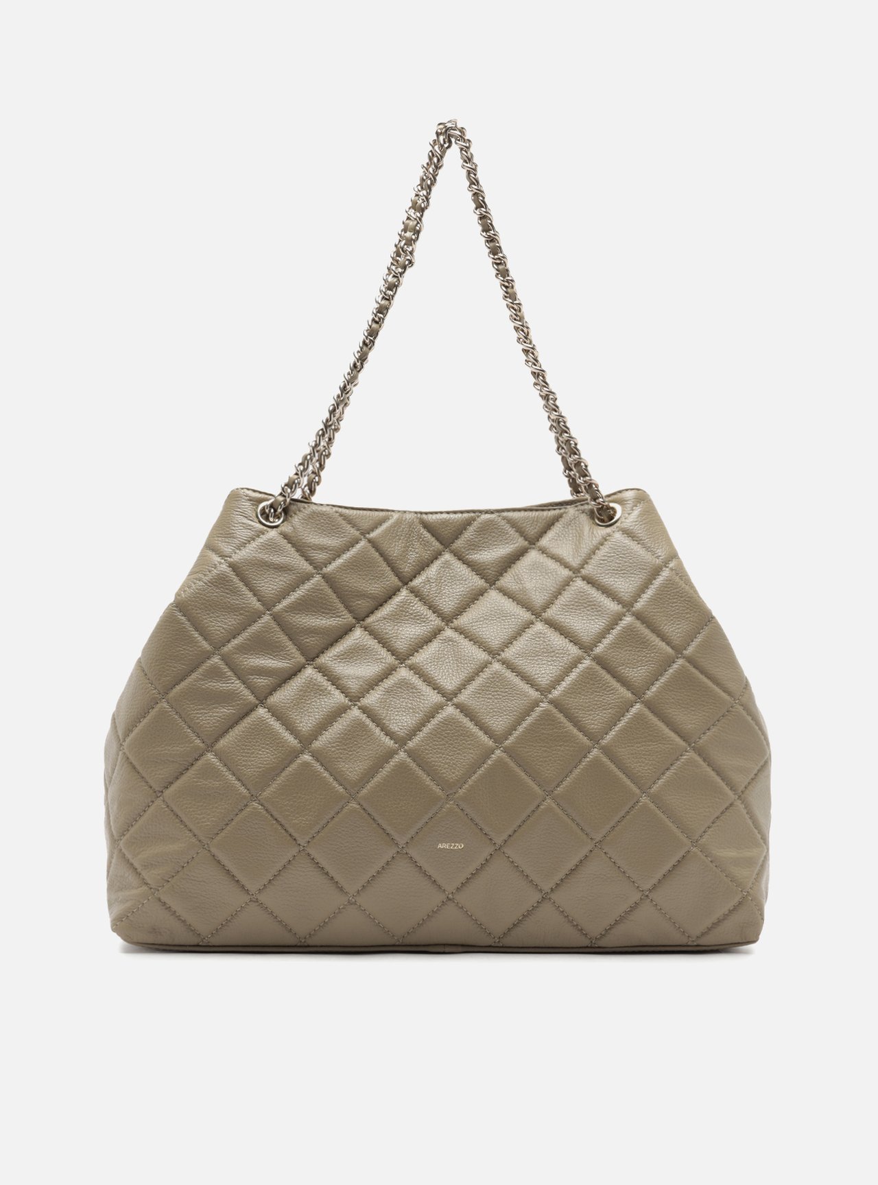 Bolsa Tote Cinza Couro Matelassê Gab Grande — foto 1