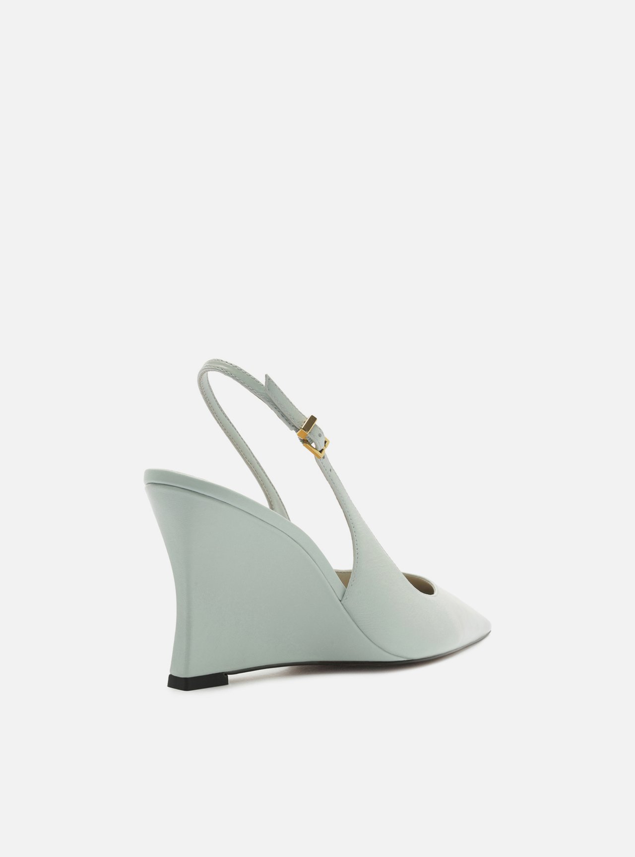 Scarpin Azul Couro Anabela Slingback — foto 3