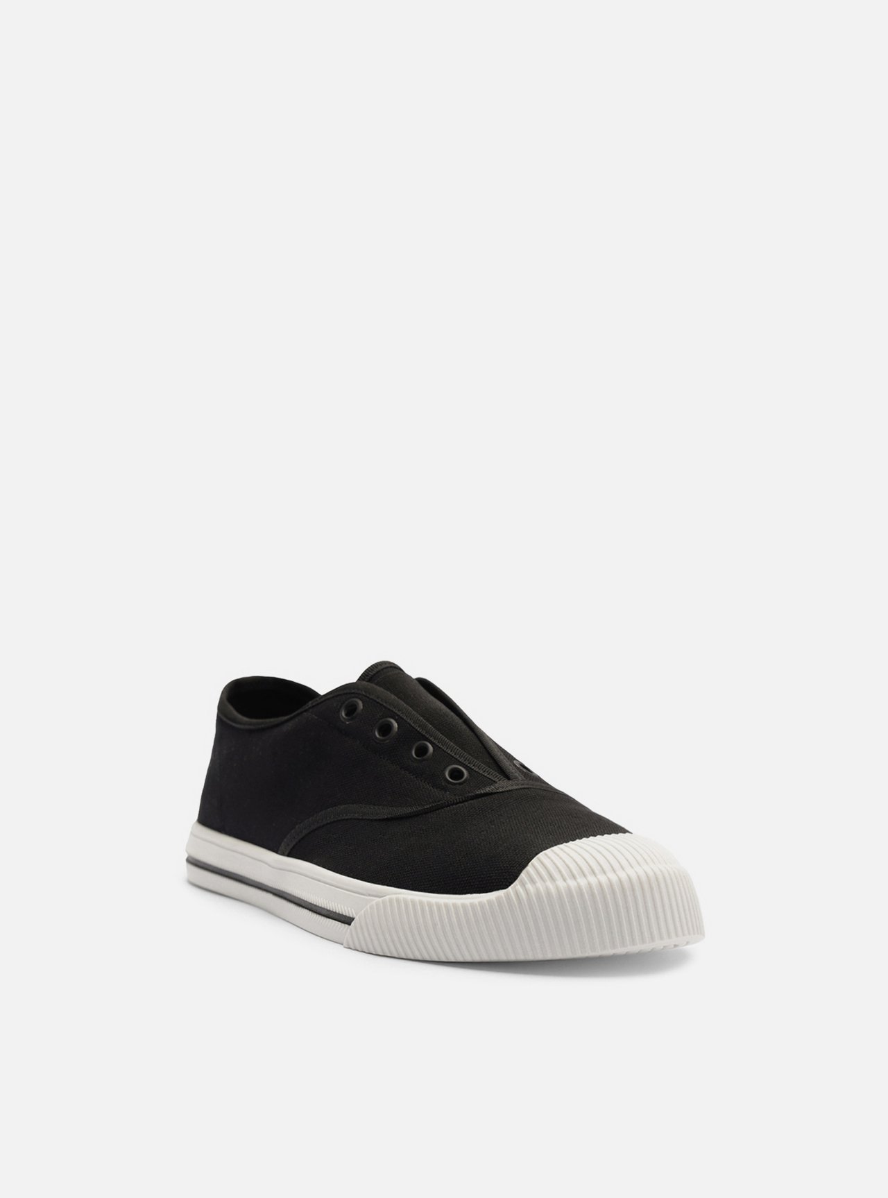 Tênis Slip On Preto Lona Elástico — foto 2