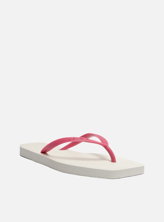Chinelo de Dedo Multicolorido Square Tiras Rosa