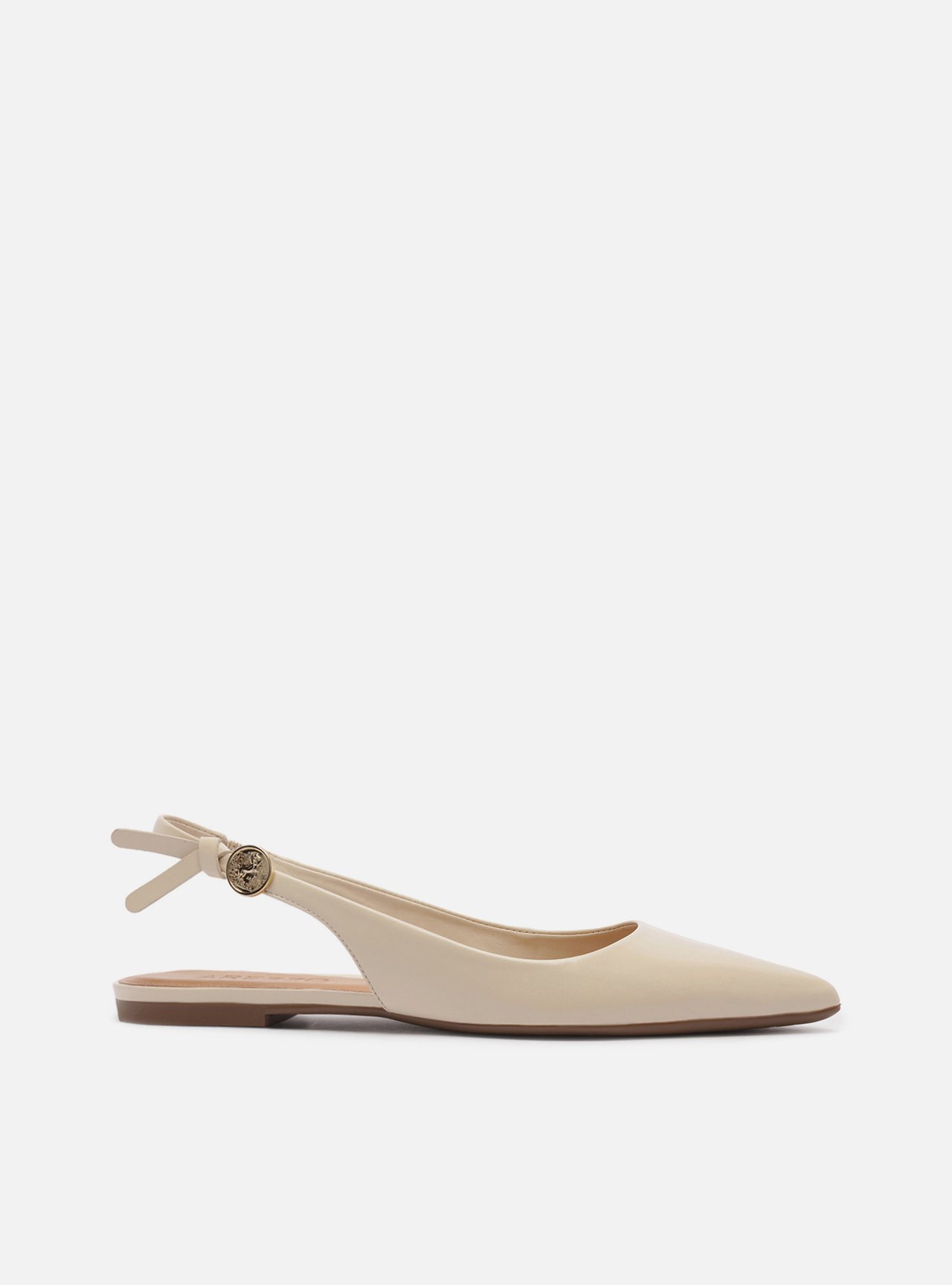Sapatilha Off-White Couro Slingback Metal Heritage — foto 1