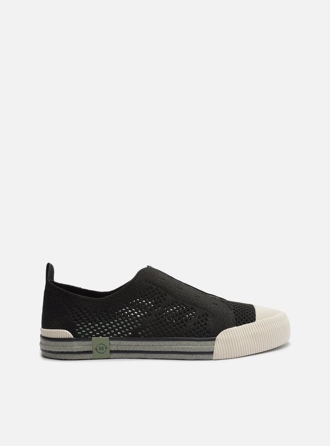 Tênis Slip On Preto Knit Alme