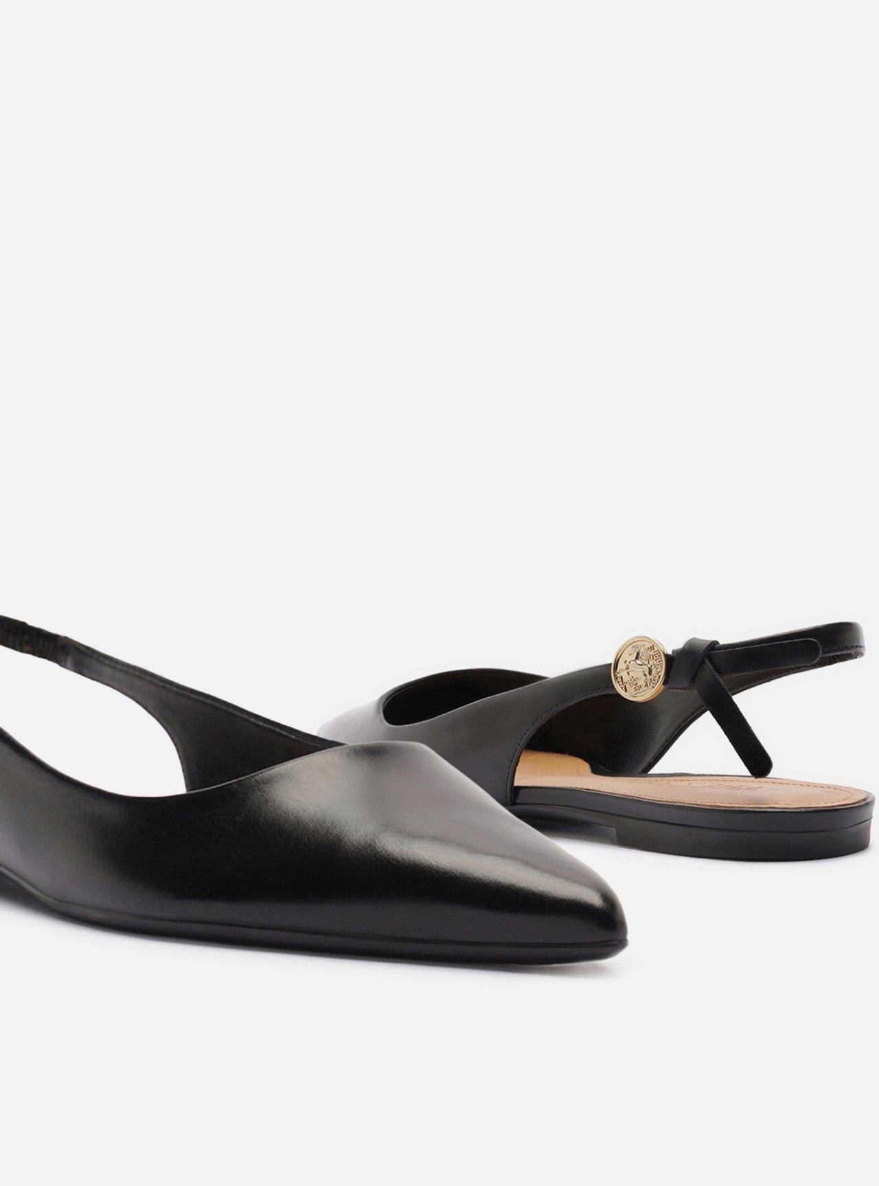 Sapatilha Preta Couro Slingback Metal Heritage — foto 4
