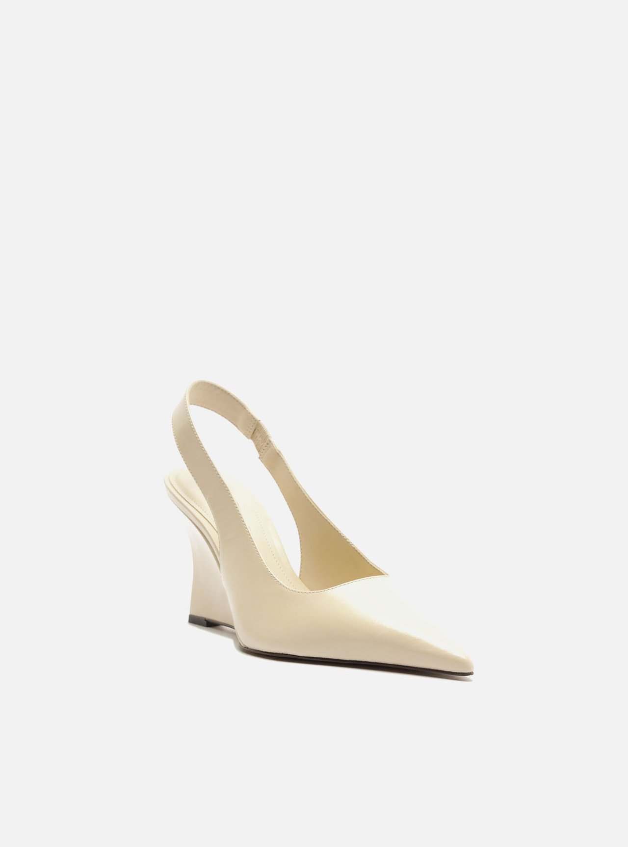 Scarpin Branco Couro Anabela Slingback — foto 2