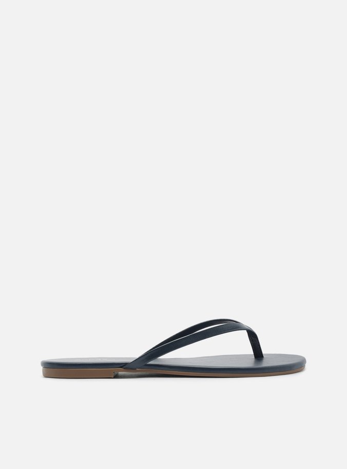 Rasteira Azul Verniz Tiras Flip Flop