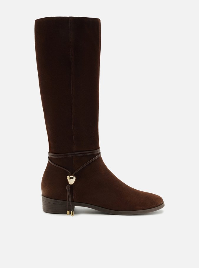 Bota Marrom Camurça Salto Baixo