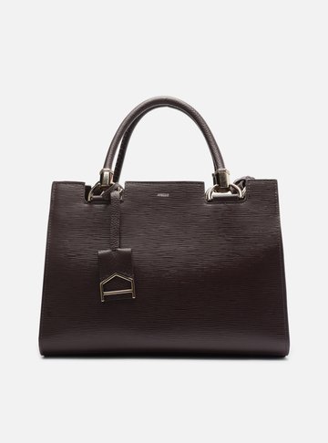 Bolsa Tote Marrom Couro Abraccio Grande