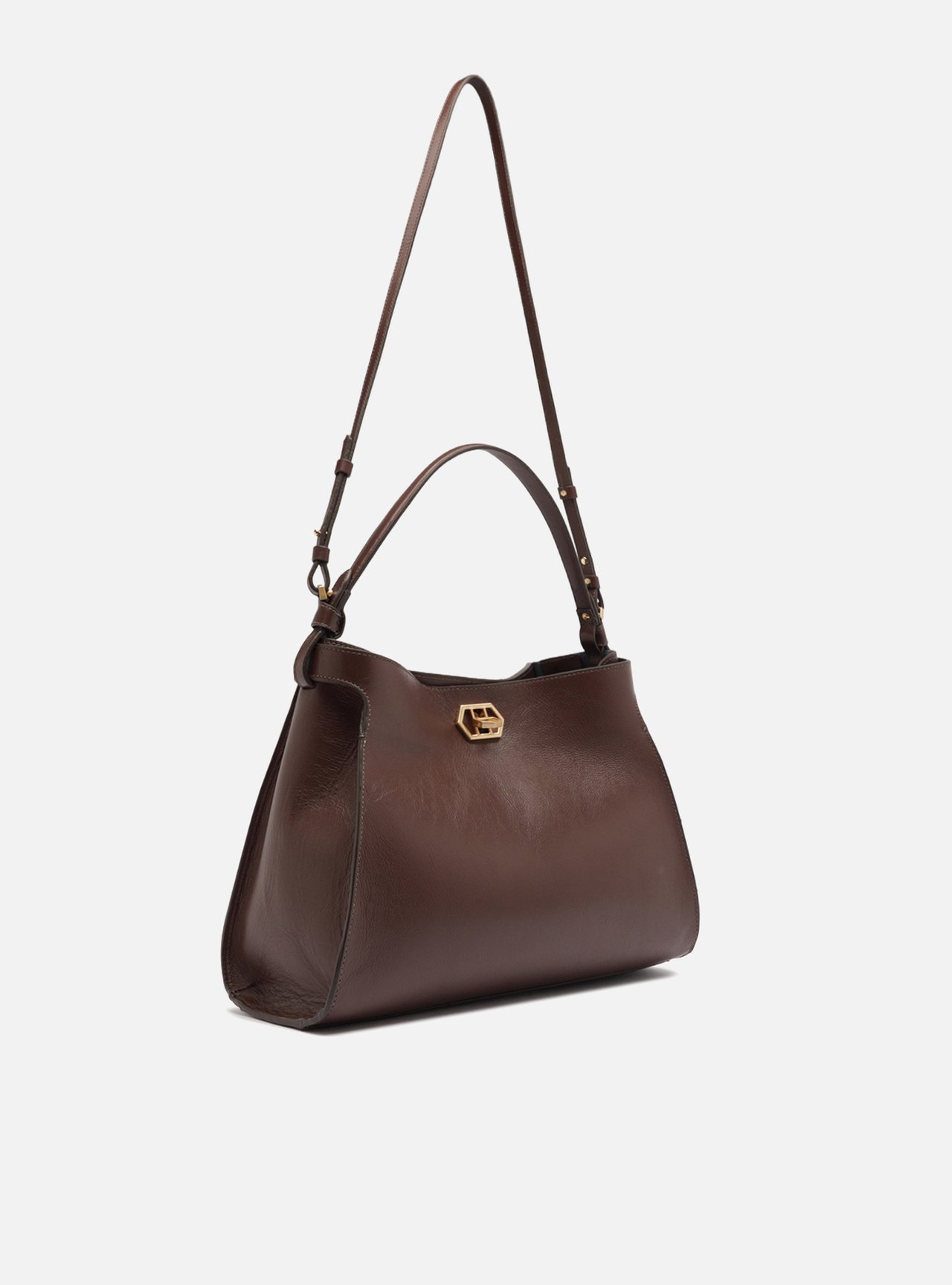 Bolsa Tote Marrom Couro Grande — foto 5